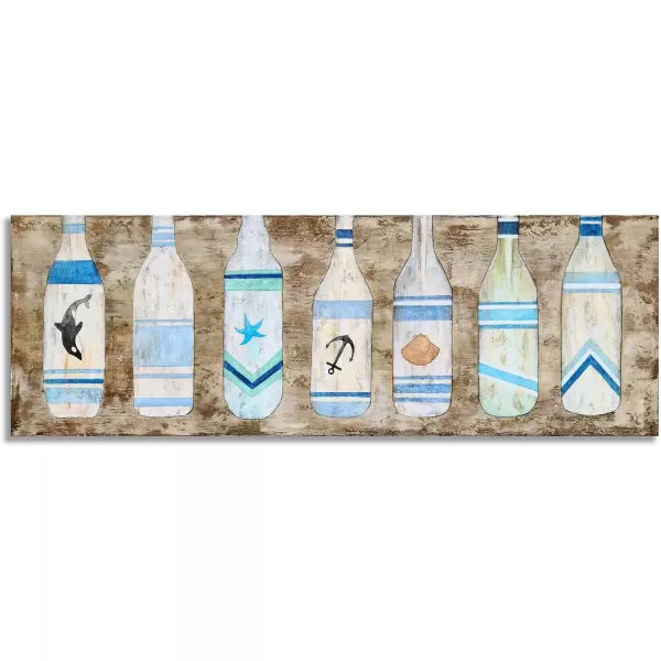 imageYihui Arts Drift Bottle Canvas Wall Art  Rustic Coastal Painting for Farmhouse Living Room DecorDrift Bottle