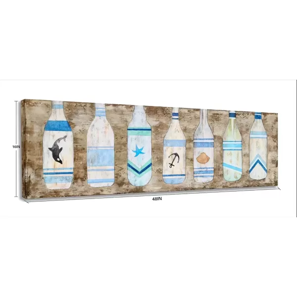 imageYihui Arts Drift Bottle Canvas Wall Art  Rustic Coastal Painting for Farmhouse Living Room DecorDrift Bottle