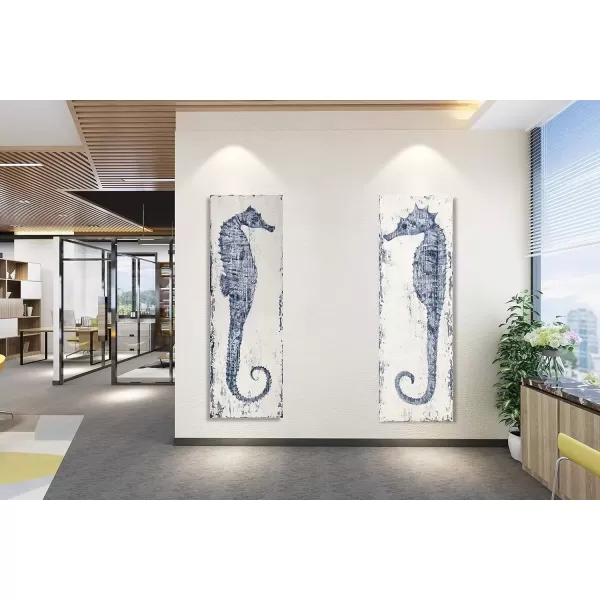 imageYihui Arts Drift Bottle Canvas Wall Art  Rustic Coastal Painting for Farmhouse Living Room DecorSea Horse