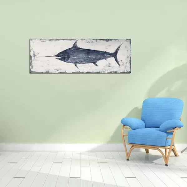 imageYihui Arts Drift Bottle Canvas Wall Art  Rustic Coastal Painting for Farmhouse Living Room DecorSword Fish