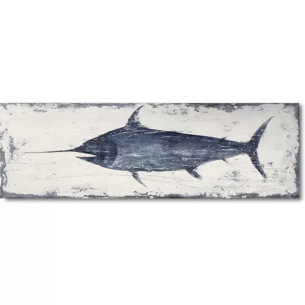 imageYihui Arts Drift Bottle Canvas Wall Art  Rustic Coastal Painting for Farmhouse Living Room DecorSword Fish
