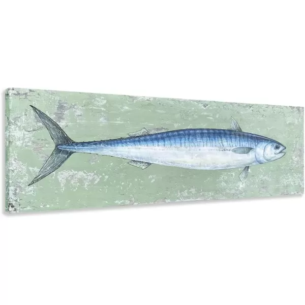 imageYihui Arts Drift Bottle Canvas Wall Art  Rustic Coastal Painting for Farmhouse Living Room DecorTuna Fish