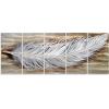 imageYihui Arts Peacock Metal Wall Art Teal and Silver Aluminum Artwork Modern Sculpture for Living Room Bedroom Bathroom DecorFeather