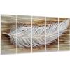 imageYihui Arts Peacock Metal Wall Art Teal and Silver Aluminum Artwork Modern Sculpture for Living Room Bedroom Bathroom DecorFeather