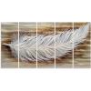 imageYihui Arts Peacock Metal Wall Art Teal and Silver Aluminum Artwork Modern Sculpture for Living Room Bedroom Bathroom DecorFeather