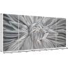 imageYihui Arts Peacock Metal Wall Art Teal and Silver Aluminum Artwork Modern Sculpture for Living Room Bedroom Bathroom DecorFlower