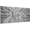 imageYihui Arts Peacock Metal Wall Art Teal and Silver Aluminum Artwork Modern Sculpture for Living Room Bedroom Bathroom DecorFlower