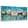imageYihui Arts Peacock Metal Wall Art Teal and Silver Aluminum Artwork Modern Sculpture for Living Room Bedroom Bathroom DecorLotus