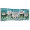imageYihui Arts Peacock Metal Wall Art Teal and Silver Aluminum Artwork Modern Sculpture for Living Room Bedroom Bathroom DecorLotus