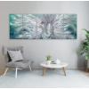 imageYihui Arts Peacock Metal Wall Art Teal and Silver Aluminum Artwork Modern Sculpture for Living Room Bedroom Bathroom DecorPeacock