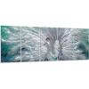 imageYihui Arts Peacock Metal Wall Art Teal and Silver Aluminum Artwork Modern Sculpture for Living Room Bedroom Bathroom DecorPeacock