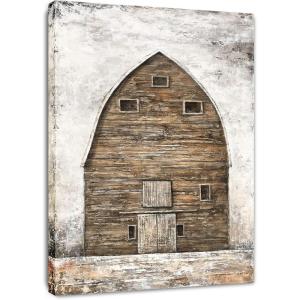 imageYihui Arts Farmhouse Rustic Wall Decor Canvas Wall Art Painting Pictures for Dinning RoomVertical Barn