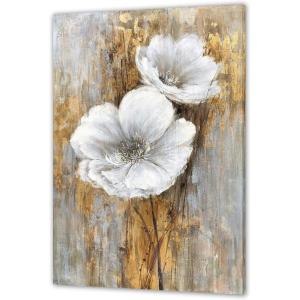 imageYihui Arts Wild Sunflower Wall Art Framed Painting Pictures With Gold Foil For Farmhouse Living Room DecorationLily Bouquet