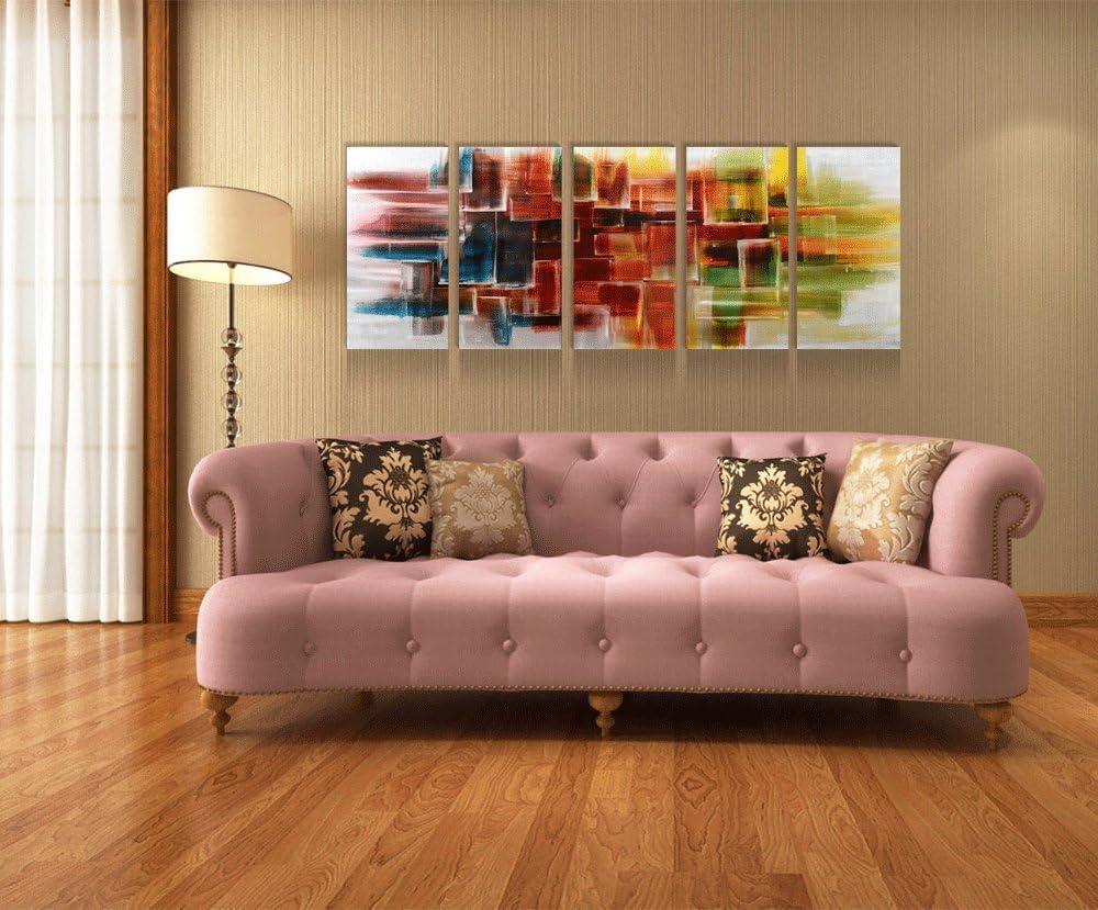 imageYihui Arts Abstract Metal Wall Arts Hand Crafted Aluminum Artwork Large Modern Wall Accent for Living Room Bedroom Kitchen DecorColor Abstract