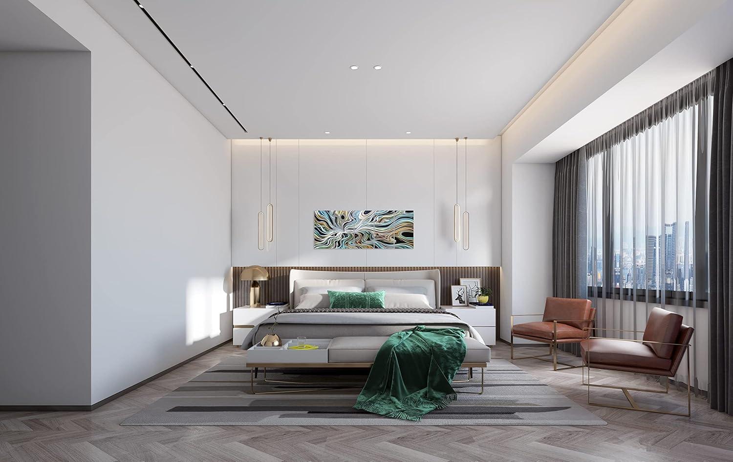 imageYihui Arts Abstract Metal Wall Arts Hand Crafted Aluminum Artwork Large Modern Wall Accent for Living Room Bedroom Kitchen DecorColorful Abstract