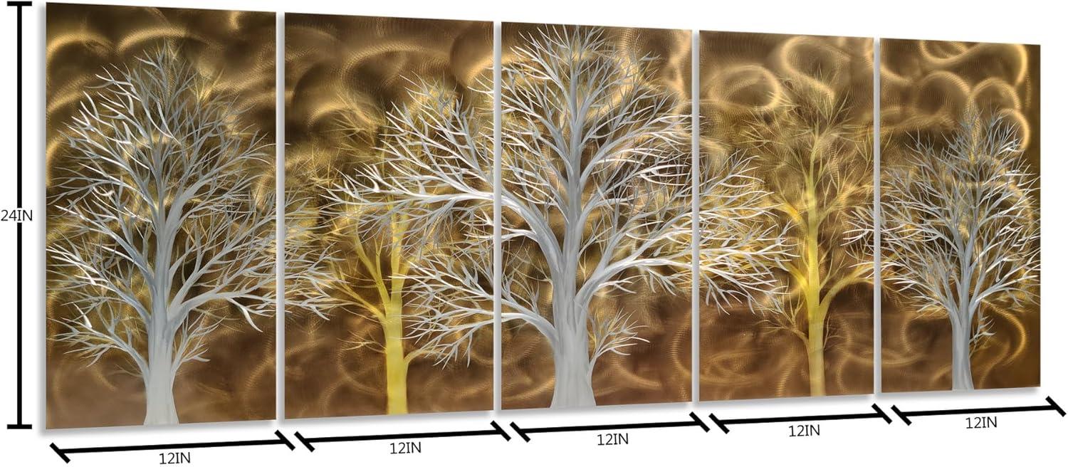 imageYihui Arts Large HandCrafted 3D Aluminum Metal Wall Art  Abstract Sun Artwork with Soft Color for Living Room Bedroom Over Bed DecorYMX492