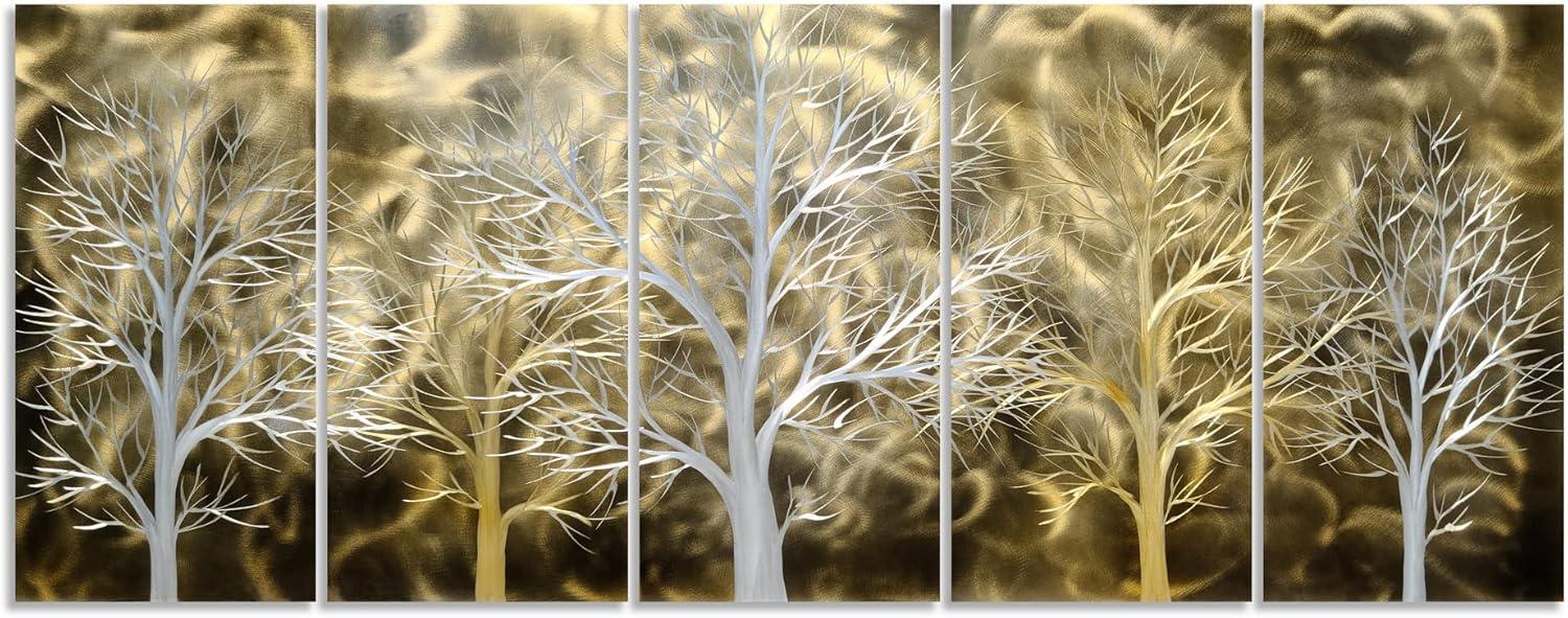 imageYihui Arts Large HandCrafted 3D Aluminum Metal Wall Art  Abstract Sun Artwork with Soft Color for Living Room Bedroom Over Bed DecorYMX492