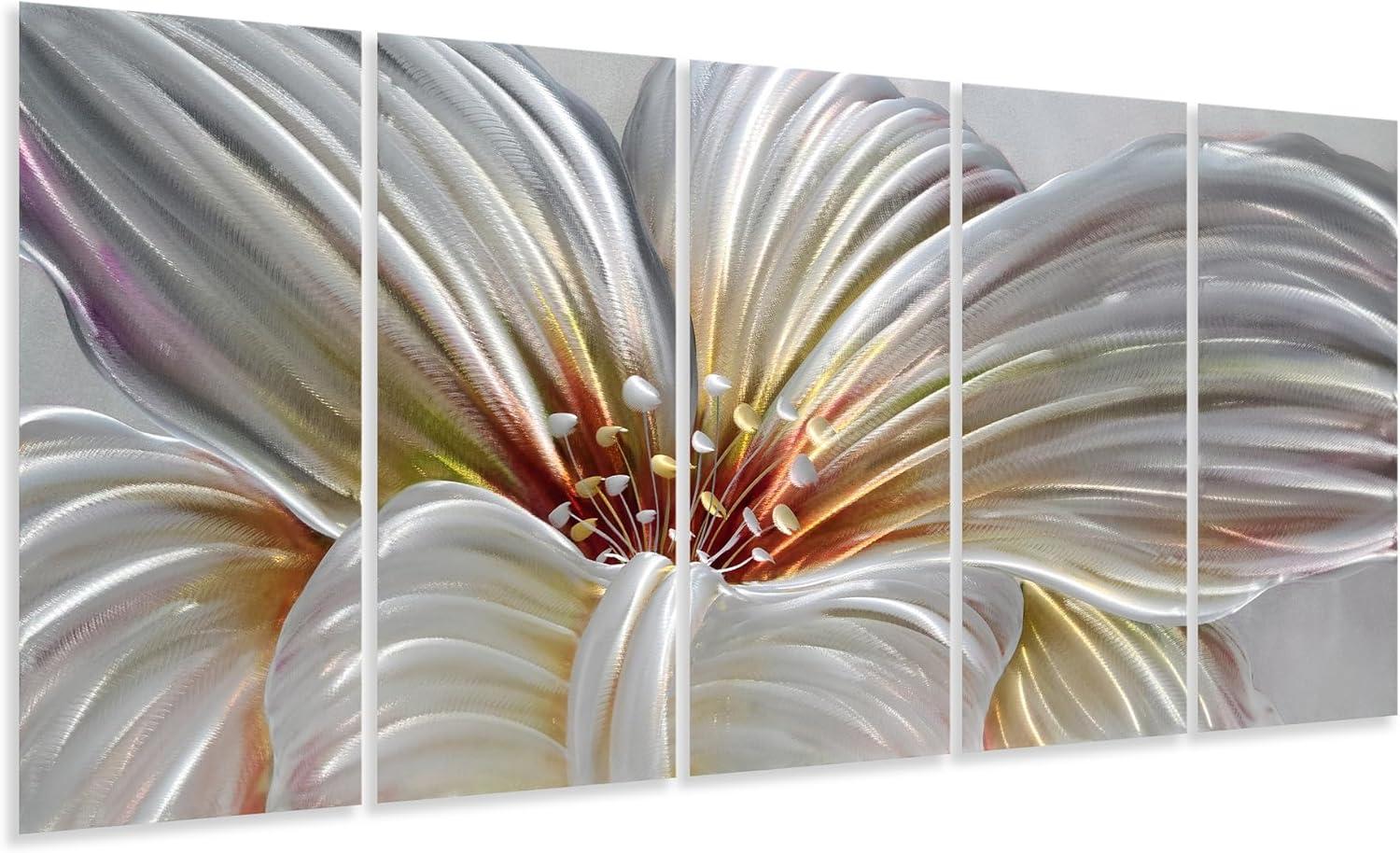 imageYihui Arts Large HandCrafted 3D Aluminum Metal Wall Art  Abstract Sun Artwork with Soft Color for Living Room Bedroom Over Bed DecorYMX494