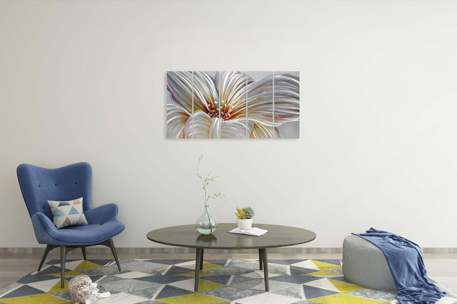 imageYihui Arts Large HandCrafted 3D Aluminum Metal Wall Art  Abstract Sun Artwork with Soft Color for Living Room Bedroom Over Bed DecorYMX494