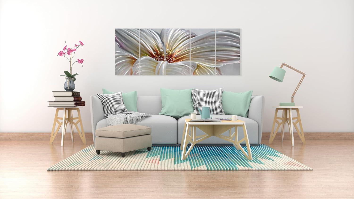 imageYihui Arts Large HandCrafted 3D Aluminum Metal Wall Art  Abstract Sun Artwork with Soft Color for Living Room Bedroom Over Bed DecorYMX494