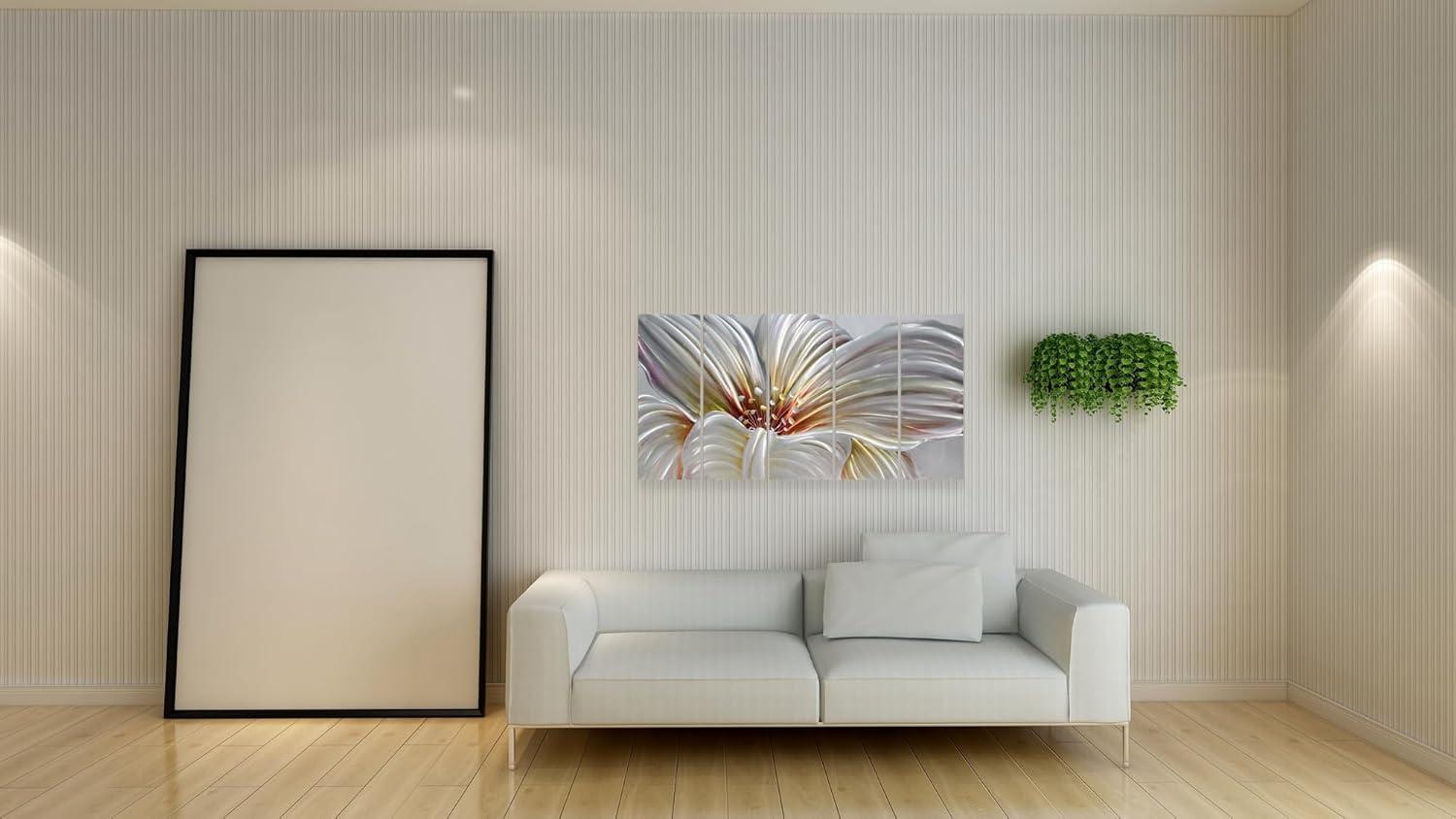 imageYihui Arts Large HandCrafted 3D Aluminum Metal Wall Art  Abstract Sun Artwork with Soft Color for Living Room Bedroom Over Bed DecorYMX494