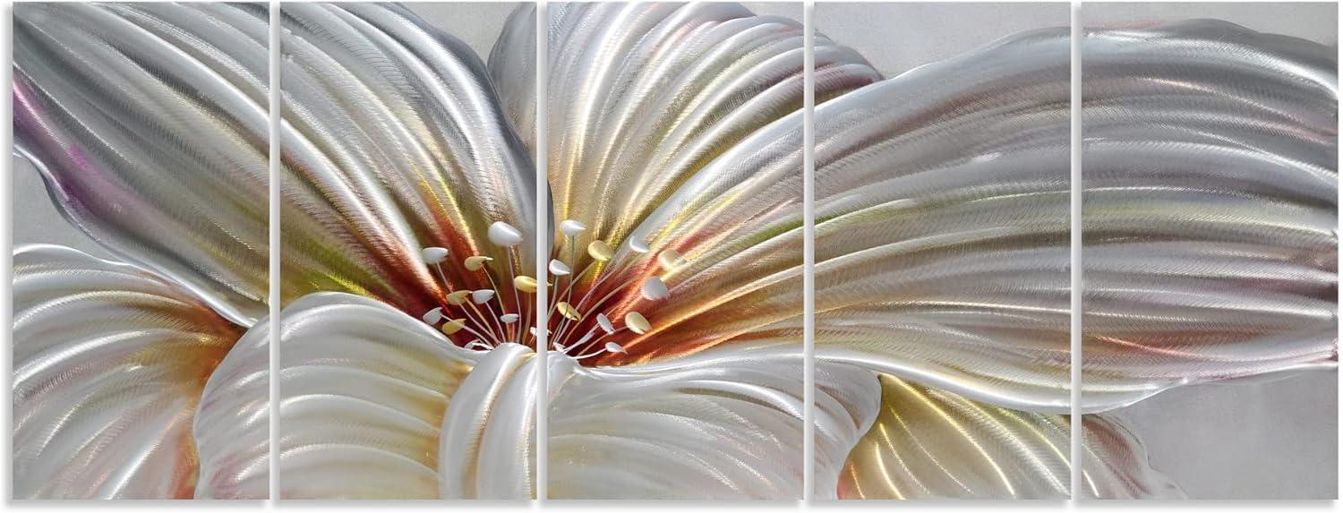 imageYihui Arts Large HandCrafted 3D Aluminum Metal Wall Art  Abstract Sun Artwork with Soft Color for Living Room Bedroom Over Bed DecorYMX494