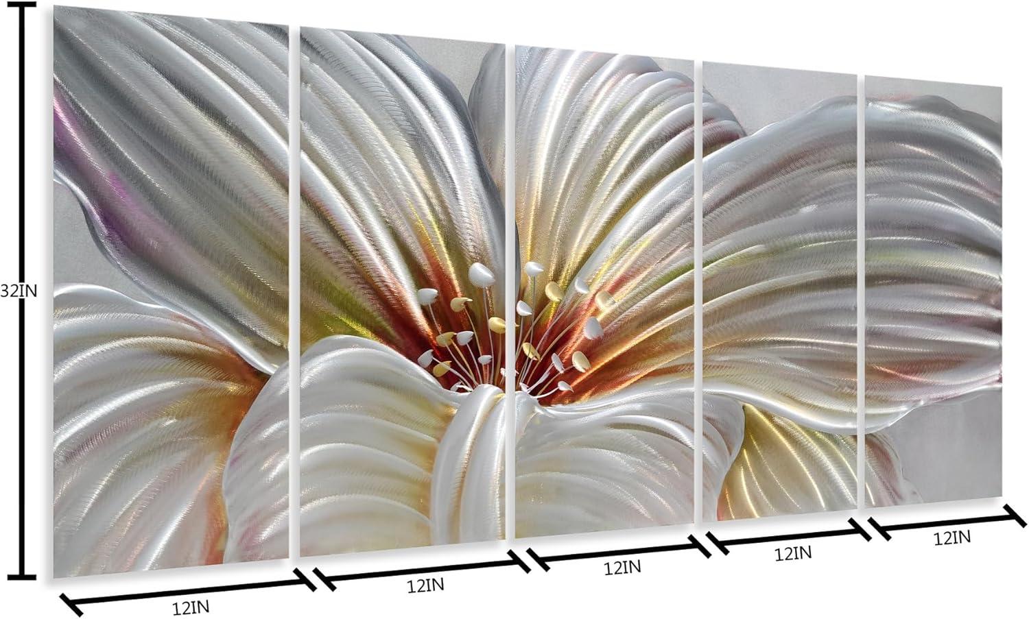 imageYihui Arts Large HandCrafted 3D Aluminum Metal Wall Art  Abstract Sun Artwork with Soft Color for Living Room Bedroom Over Bed DecorYMX494
