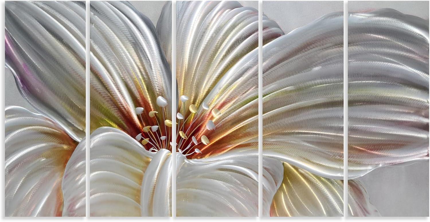 imageYihui Arts Large HandCrafted 3D Aluminum Metal Wall Art  Abstract Sun Artwork with Soft Color for Living Room Bedroom Over Bed DecorYMX494