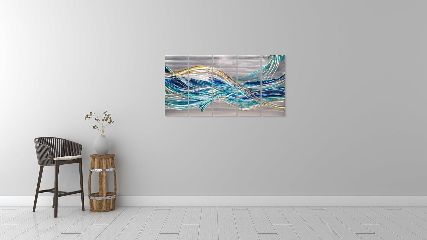 imageYihui Arts Large HandCrafted 3D Aluminum Metal Wall Art  Abstract Sun Artwork with Soft Color for Living Room Bedroom Over Bed DecorYMX498