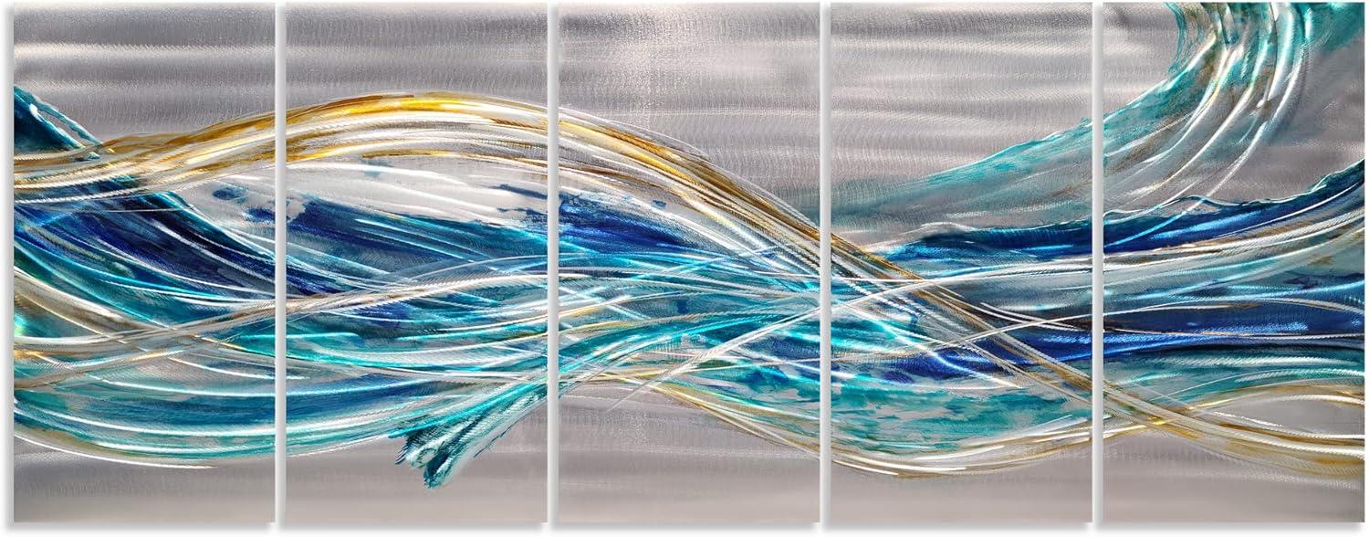 imageYihui Arts Large HandCrafted 3D Aluminum Metal Wall Art  Abstract Sun Artwork with Soft Color for Living Room Bedroom Over Bed DecorYMX498