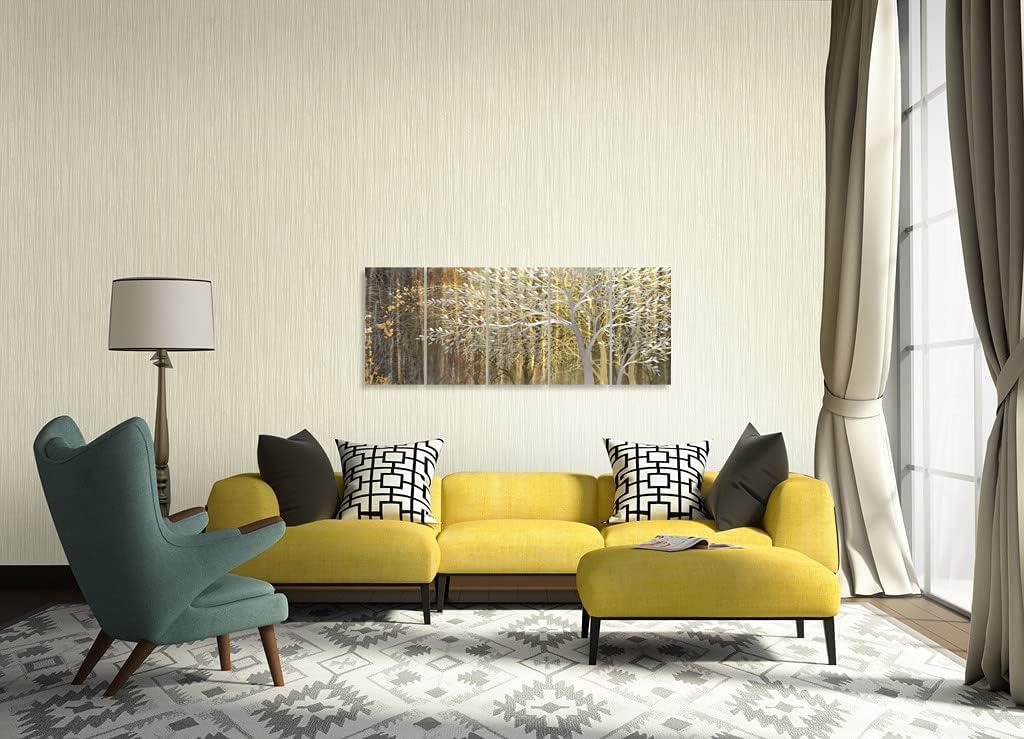 imageYihui Arts Tree Metal Wall Art For Living Room Black Grey Silver Color Pictuers For DecorGold Tree