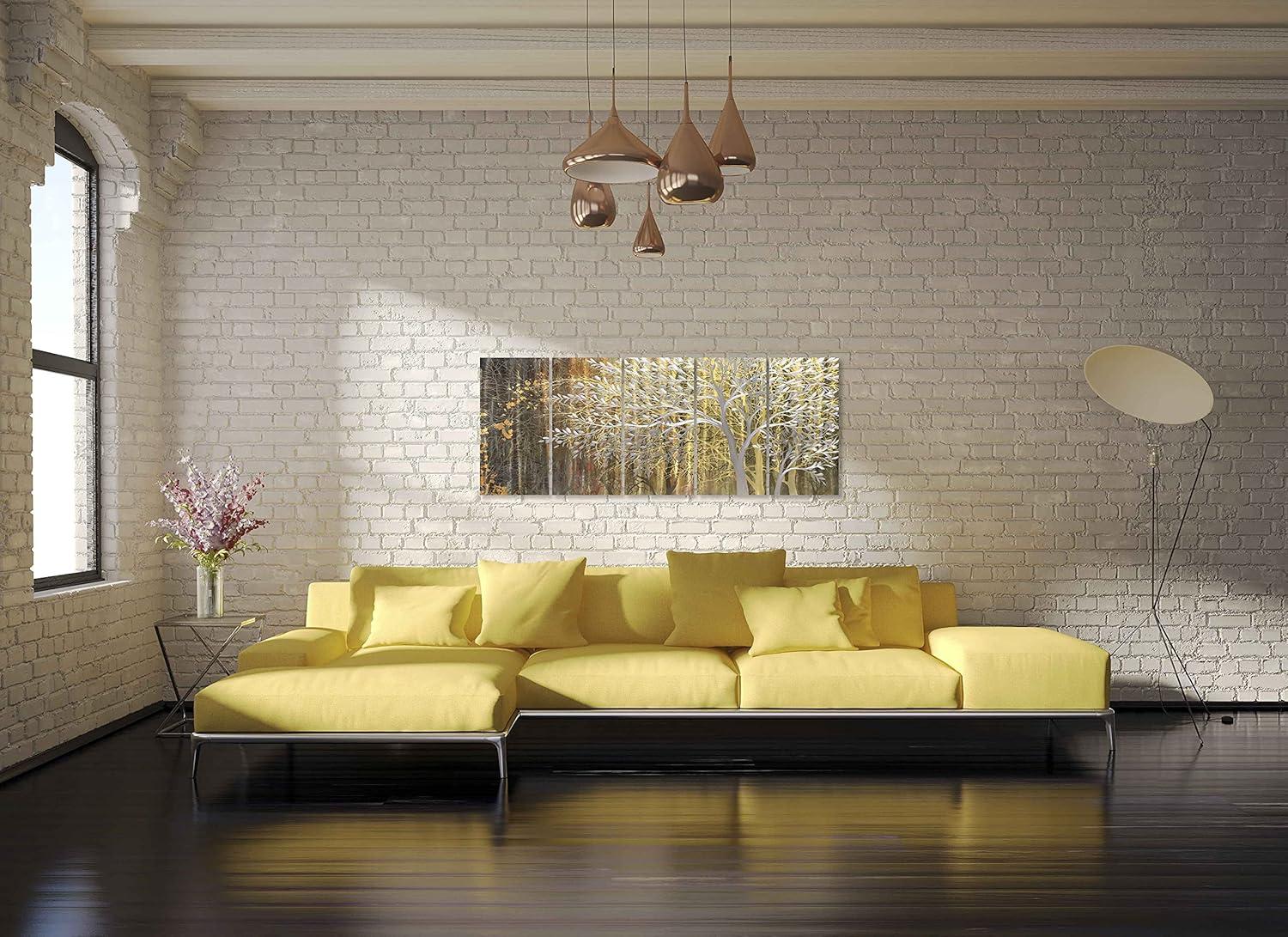imageYihui Arts Tree Metal Wall Art For Living Room Black Grey Silver Color Pictuers For DecorGold Tree