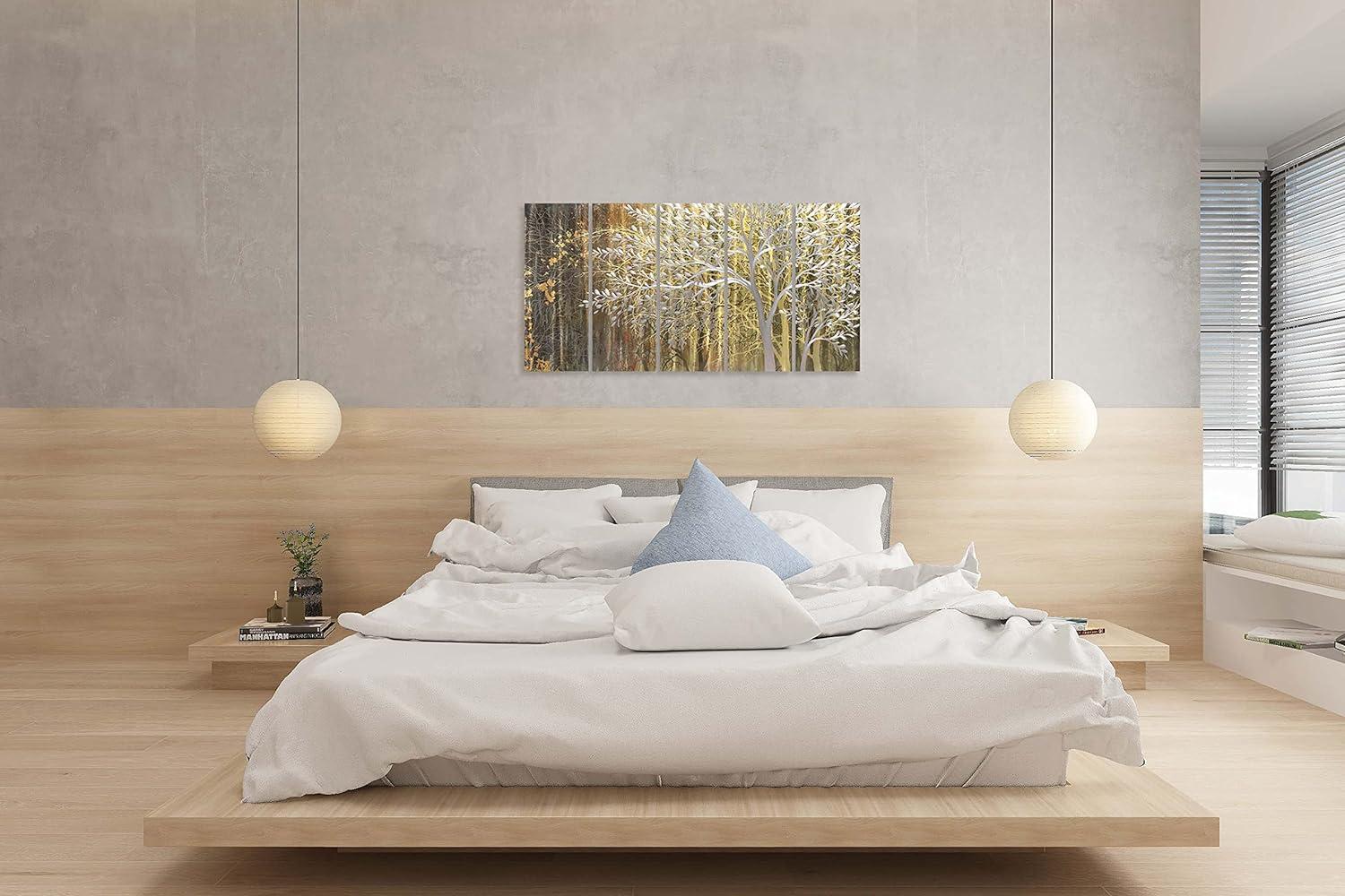 imageYihui Arts Tree Metal Wall Art For Living Room Black Grey Silver Color Pictuers For DecorGold Tree