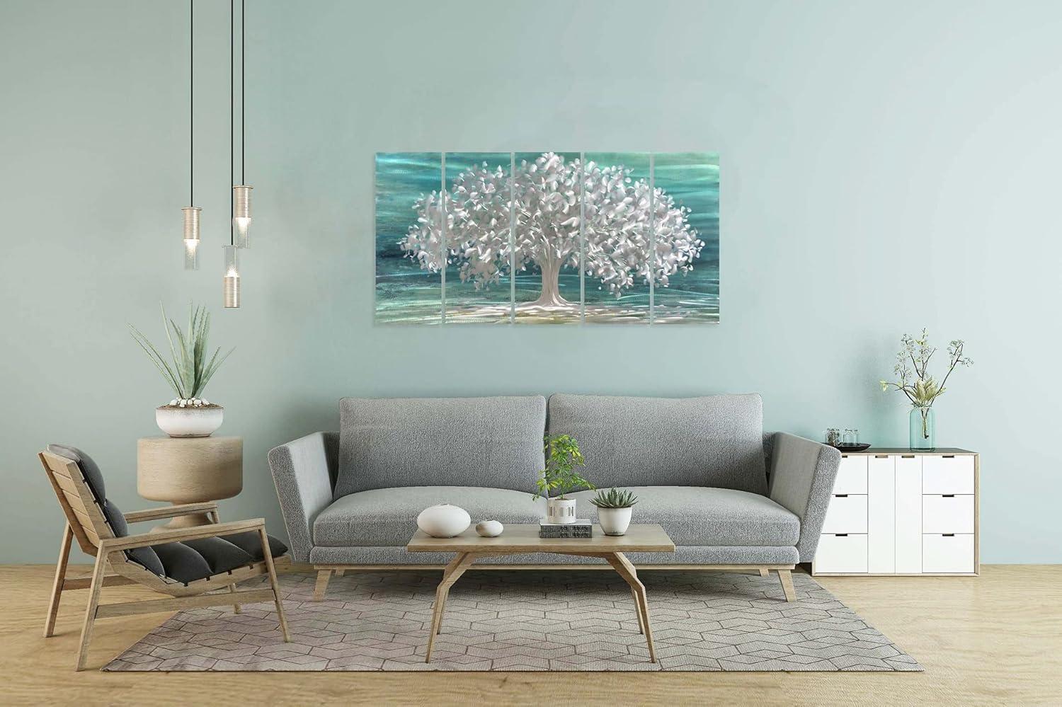 imageYihui Arts Tree Metal Wall Art For Living Room Black Grey Silver Color Pictuers For DecorTree Of Life