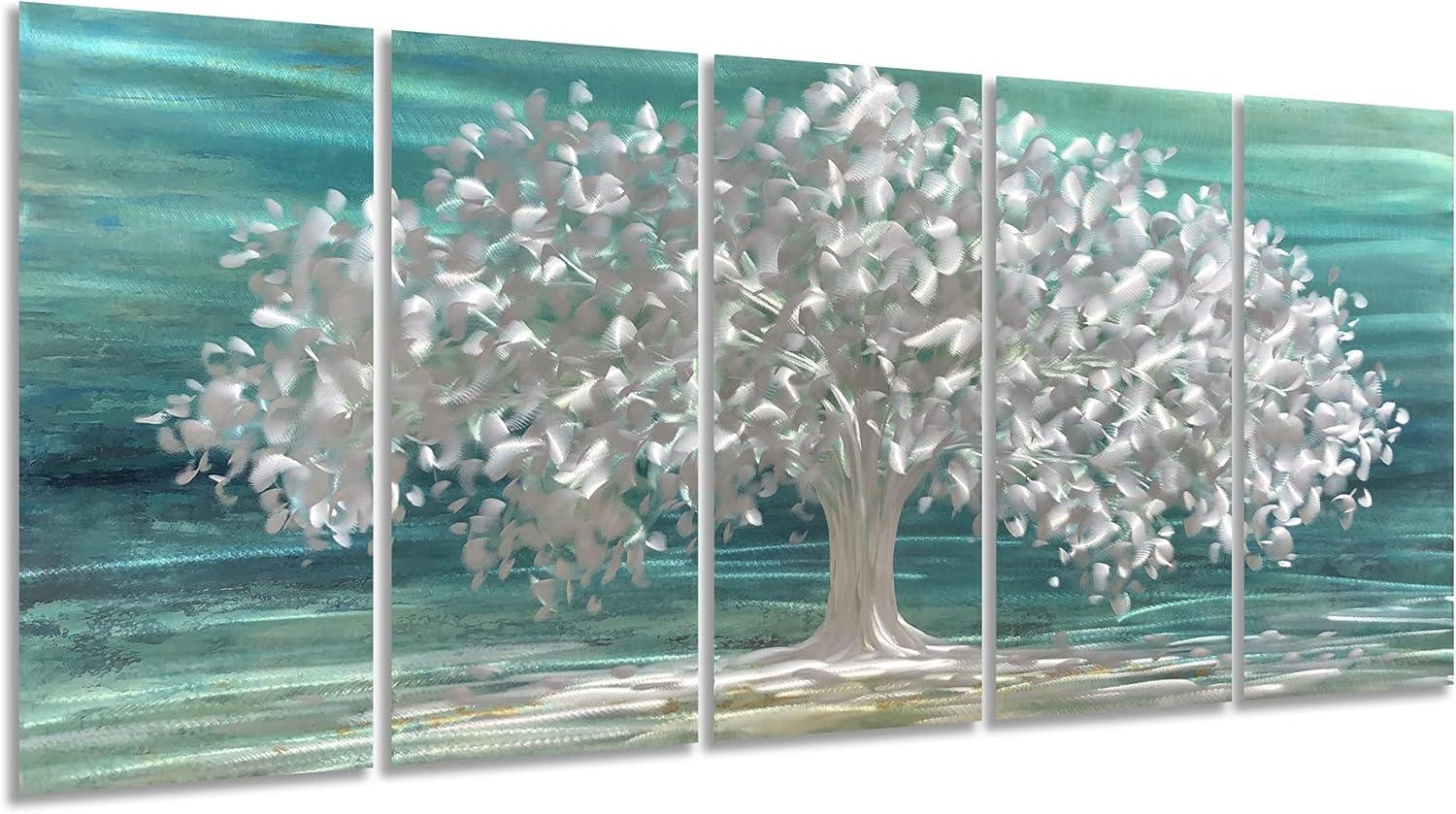 imageYihui Arts Tree Metal Wall Art For Living Room Black Grey Silver Color Pictuers For DecorTree Of Life