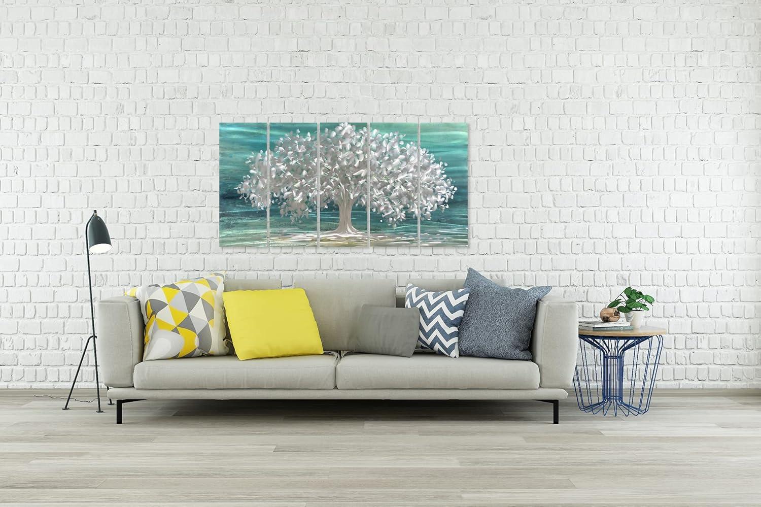 imageYihui Arts Tree Metal Wall Art For Living Room Black Grey Silver Color Pictuers For DecorTree Of Life