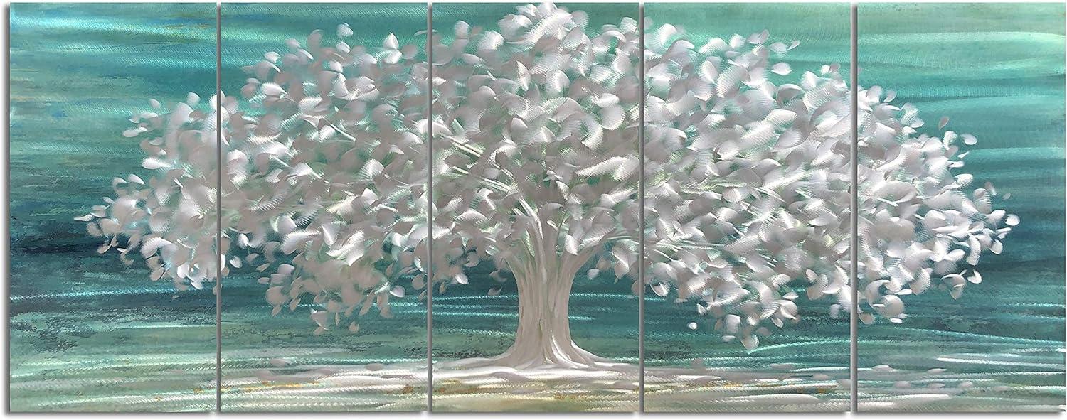 imageYihui Arts Tree Metal Wall Art For Living Room Black Grey Silver Color Pictuers For DecorTree Of Life
