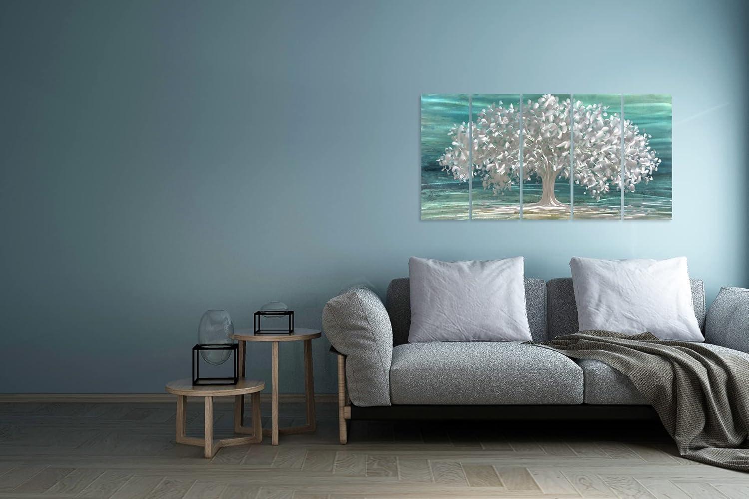 imageYihui Arts Tree Metal Wall Art For Living Room Black Grey Silver Color Pictuers For DecorTree Of Life