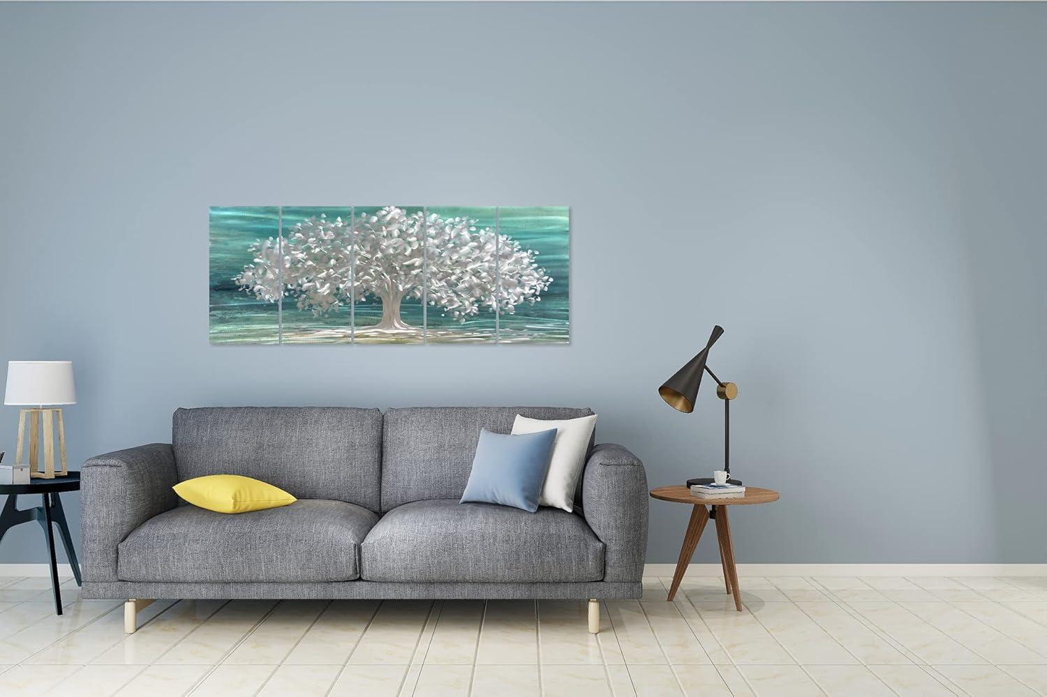 imageYihui Arts Tree Metal Wall Art For Living Room Black Grey Silver Color Pictuers For DecorTree Of Life