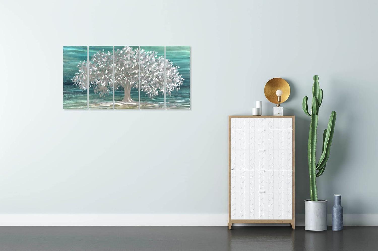 imageYihui Arts Tree Metal Wall Art For Living Room Black Grey Silver Color Pictuers For DecorTree Of Life