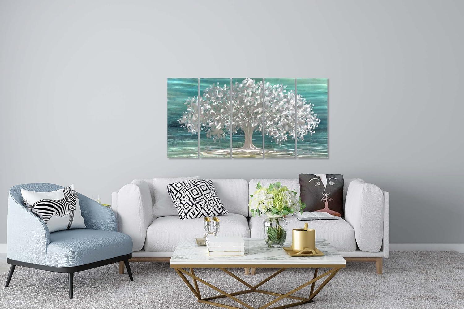 imageYihui Arts Tree Metal Wall Art For Living Room Black Grey Silver Color Pictuers For DecorTree Of Life