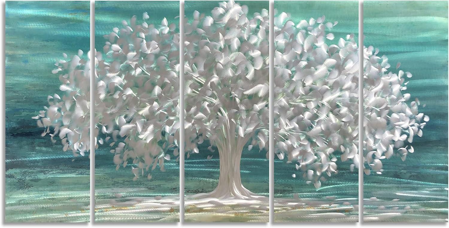 imageYihui Arts Tree Metal Wall Art For Living Room Black Grey Silver Color Pictuers For DecorTree Of Life