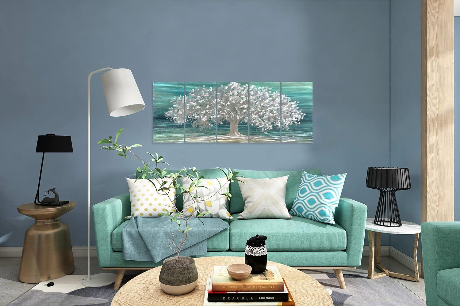 imageYihui Arts Tree Metal Wall Art For Living Room Black Grey Silver Color Pictuers For DecorTree Of Life