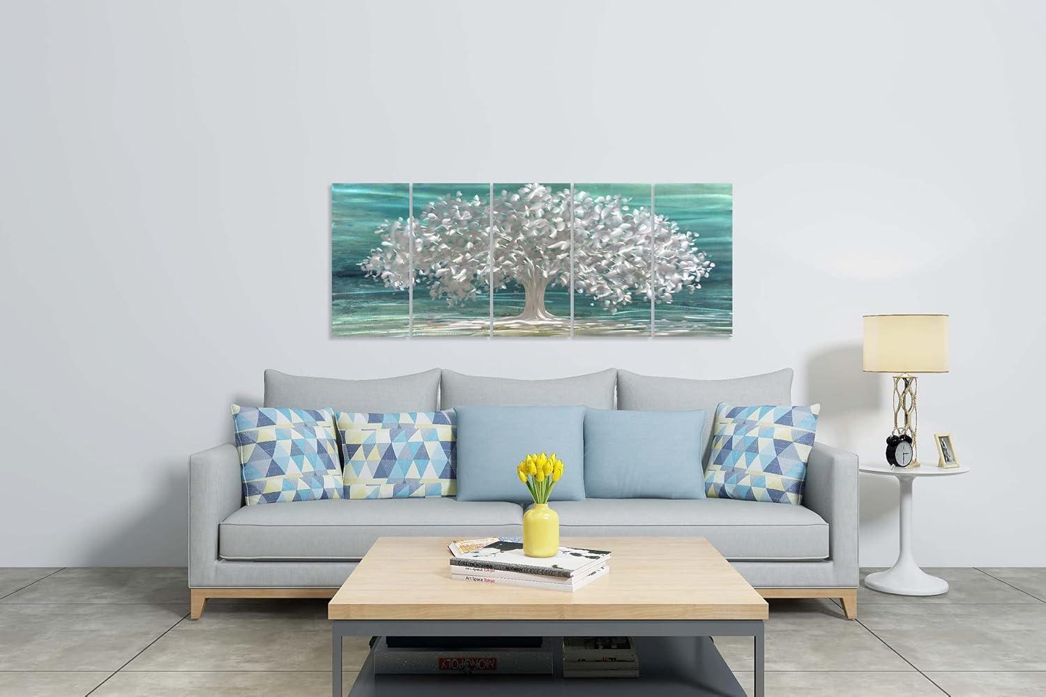 imageYihui Arts Tree Metal Wall Art For Living Room Black Grey Silver Color Pictuers For DecorTree Of Life