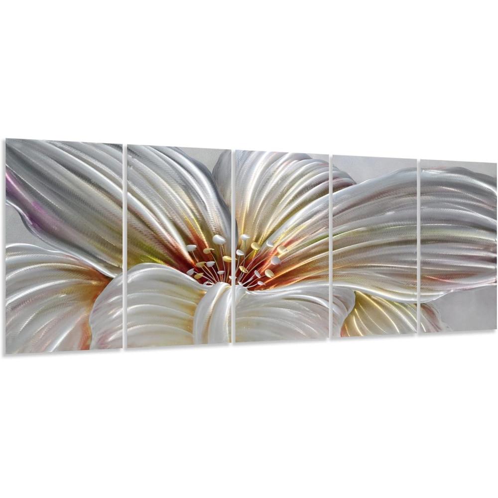 imageYihui Arts Large HandCrafted 3D Aluminum Metal Wall Art  Abstract Sun Artwork with Soft Color for Living Room Bedroom Over Bed DecorYMX494