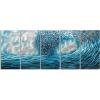 imageYihui Arts Metal Wall Art  Silver Sea Waves 3D Sculpture 5 Piece Hand Crafted Aluminum Coastal Artwork for Large Abstract Living Room Bedroom Bathroom Decor  BlueBlue Waves