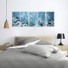 imageYihui Arts Metal Wall Art  Silver Sea Waves 3D Sculpture 5 Piece Hand Crafted Aluminum Coastal Artwork for Large Abstract Living Room Bedroom Bathroom Decor  BlueJelly Fish
