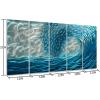 imageYihui Arts Metal Wall Art  Silver Sea Waves 3D Sculpture 5 Piece Hand Crafted Aluminum Coastal Artwork for Large Abstract Living Room Bedroom Bathroom Decor  BlueBlue Waves