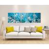 imageYihui Arts Metal Wall Art  Silver Sea Waves 3D Sculpture 5 Piece Hand Crafted Aluminum Coastal Artwork for Large Abstract Living Room Bedroom Bathroom Decor  BlueJelly Fish