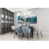 imageYihui Arts Metal Wall Art  Silver Sea Waves 3D Sculpture 5 Piece Hand Crafted Aluminum Coastal Artwork for Large Abstract Living Room Bedroom Bathroom Decor  BlueWaves